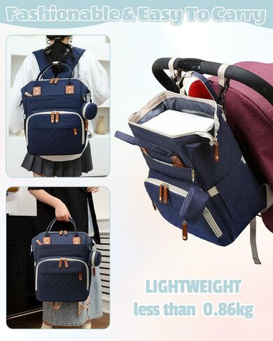 Baby Diaper Bag, Diaper Backpack,Baby Bag for Mom Dad, Mommy Bag With USB Charging Port,Waterproof, Gray in Saudi Arabia