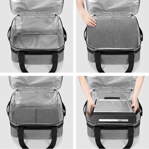 LUXJA Indoor Grill Carrying Bag with Bottom Pad Compatible for Ninja Sizzle GR101 Smokeless Grill, Double Layer Electric Grill Bag with Plates Section (Bag Only), Black in Kuwait