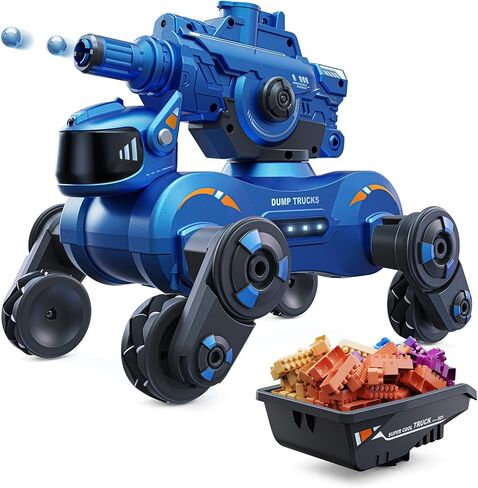 V994 3-in1 RC Dog Car, Rc Stunt Car with Shooting & Loading, 360°Rotating Tires, RC Drift Car with Tail Spray, Features Lights & Sounds, Toys for Ages 8-13 Kids in Kuwait