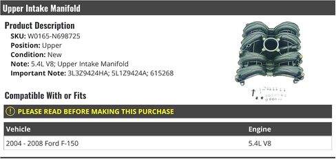 Upper Intake Manifold - Compatible with 2004-2008 Ford F-150 5.4L V8 in Saudi Arabia