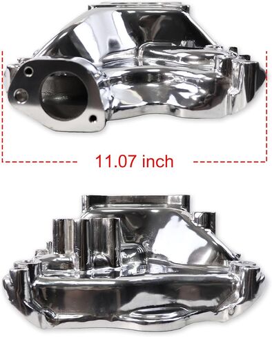 54023 8023 7181 Intake Manifold Aluminum Dual Plane Compatible with Ford Small Block Windsor 351/5.8L 1969-1997 SBF 351W 1,500-6,800 RPM V8 Engine Polished in Saudi Arabia