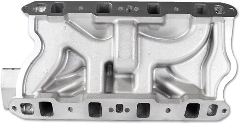 54023 8023 7181 Intake Manifold Aluminum Dual Plane Compatible with Ford Small Block Windsor 351/5.8L 1969-1997 SBF 351W 1,500-6,800 RPM V8 Engine Polished in Saudi Arabia