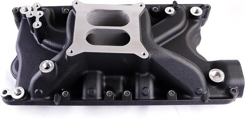 54023 8023 7181 Intake Manifold Aluminum Dual Plane Compatible with Ford Small Block Windsor 351/5.8L 1969-1997 SBF 351W 1,500-6,800 RPM V8 Engine Polished in Saudi Arabia