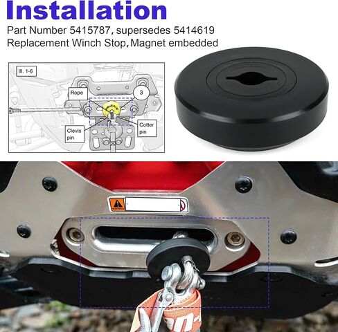 Bumper Magnet Stop V2 5415787,5414619 for Polaris 2021 Ranger 1000 XP Crew EPS (Compatible with Any Polaris PRO HD Winch with Rapid Rope Recovery) in Saudi Arabia