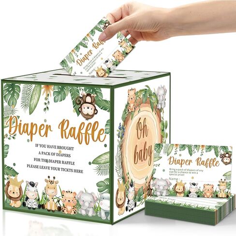Baby in Bloom Baby Shower Decorations, Wildflower Diaper Raffle Box for Baby Shower with 50 Tickets, Baby Shower Games for Girl in Saudi Arabia