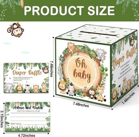 Baby in Bloom Baby Shower Decorations, Wildflower Diaper Raffle Box for Baby Shower with 50 Tickets, Baby Shower Games for Girl in Saudi Arabia