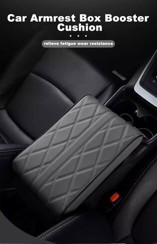 بالنسبة إلى Hyundai Santafe 7Seats/2013 2014 2015 2015 2017 2018 Care Center Cover ، لوحة حماية من رغوة الذاكرة الجلدية ، وسادة الراحة اليدوية مع زيادة الارتفاع ، الملحقات الداخلية ، الأسود in Saudi Arabia