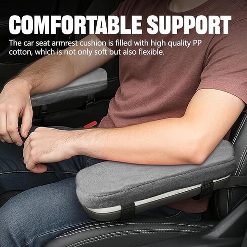 2PCS Car Seat Armrest Covers, Comfortable Auto Seat Elbow Support Cushion Pad, Soft Front Seat Chair Armrest Pads, Anti-Scratch Arm Rest Cover Protectors for Car Home Office (Pink) in Saudi Arabia