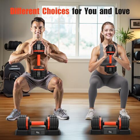 2025 Updated Adjustable Dumbbell Set of 2, 5-IN-1 Weights Dumbbell Set with Storage Box, 25lbs/55lbs Adjustable Weights with Anti-slip Silicone Grip, Weight Set For Home Gym Suit both Men and Women in Kuwait