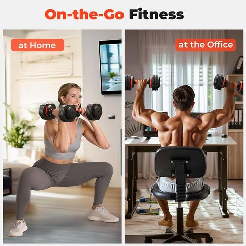 2025 Updated Adjustable Dumbbell Set of 2, 5-IN-1 Weights Dumbbell Set with Storage Box, 25lbs/55lbs Adjustable Weights with Anti-slip Silicone Grip, Weight Set For Home Gym Suit both Men and Women in Kuwait