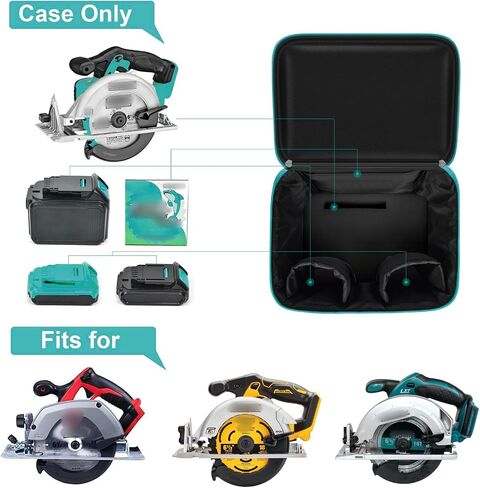 Universal Tool Bag for DEWALT 20V MAX Circular Saw DCS391B/DCS565B, for Makita XSS02Z 18V Sierra Circular, for Milwaukee M18 Skill Saw Blade & Battery & Charger - Case Only (Black) in Kuwait