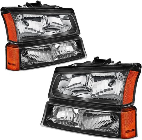 Black Housing Headlights & Red Tail Lights Front Left Right Rear ABS Plastic/Polycarbonate Lens for Chevy GM2502224 19169002 125-10997 in Saudi Arabia