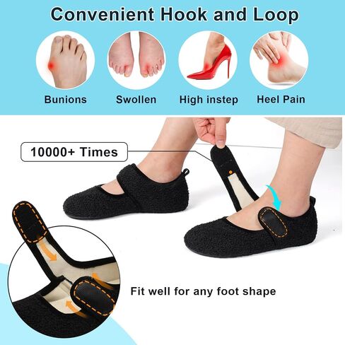 JIASUQI Womens Slippers Wide Diabetic Shoes for Men Adjustable House Shoes Indoor Outdoor Slippers in Kuwait