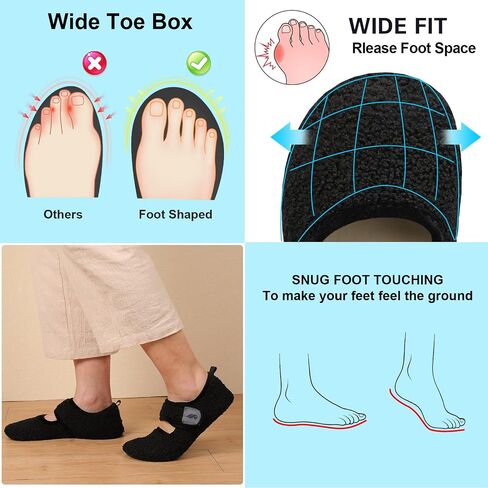 JIASUQI Womens Slippers Wide Diabetic Shoes for Men Adjustable House Shoes Indoor Outdoor Slippers in Kuwait
