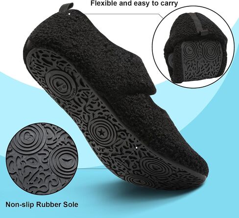 JIASUQI Womens Slippers Wide Diabetic Shoes for Men Adjustable House Shoes Indoor Outdoor Slippers in Kuwait