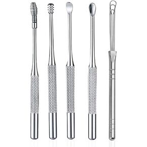 أدوات إزالة أذن شمع الأذن ، 4 أجهزة كمبيوتر مثبتة للمعادن غير القابل للصدأ ، أداة إزالة شمع الأذن للبالغين مع ملعقة الأذن والربيع الحلزوني ، وتنظيف الأذن القابل لإعادة الاستخدام in Kuwait