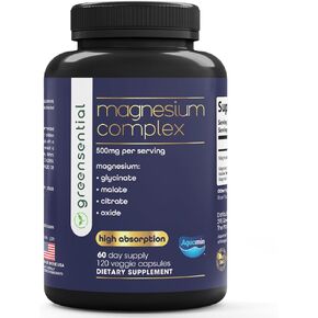 Magnesium Complex with Aquamin™ | 2-Month Supply | 500mg of Magnesium Glycinate, Citrate, Malate, Oxide & More to Support Stress Relief, Sleep, Muscles & Heart* | High Absorption |120 ct in Saudi Arabia
