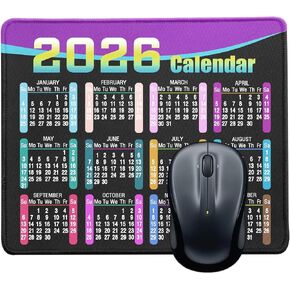 Mouse Pad with Non-Slip Rubber Base, Waterproof Computer Mousepad with Stitched Edges, Mouse Pads for Computers, Laptop, Gaming, Office & Home, 9.5 x 7.8 in (2025 Calendar White) in Saudi Arabia