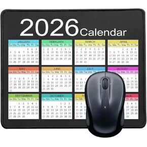 لوحة ماوس بقاعدة مطاطية مضادة للانزلاق، لوحة ماوس كمبيوتر مقاومة للماء مع حواف مخيطة، وسادات ماوس لأجهزة الكمبيوتر والكمبيوتر المحمول والألعاب والمكتب والمنزل، 9.5 × 7.8 بوصة (تقويم 2025 باللون الأبيض) in Kuwait