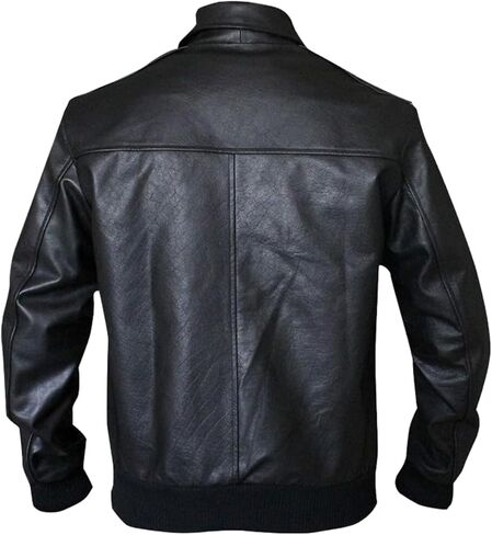 Mens Happy Days Arthur Fonzie Black & Brown Bomber Biker Faux Leather Jacket in Saudi Arabia
