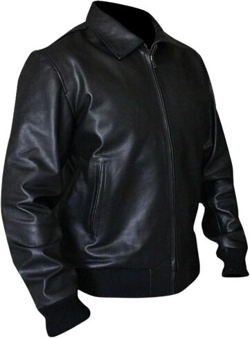 Mens Happy Days Arthur Fonzie Black & Brown Bomber Biker Faux Leather Jacket in Saudi Arabia