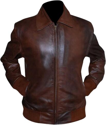 Mens Happy Days Arthur Fonzie Black & Brown Bomber Biker Faux Leather Jacket in Saudi Arabia