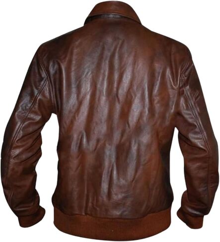 Mens Happy Days Arthur Fonzie Black & Brown Bomber Biker Faux Leather Jacket in Saudi Arabia