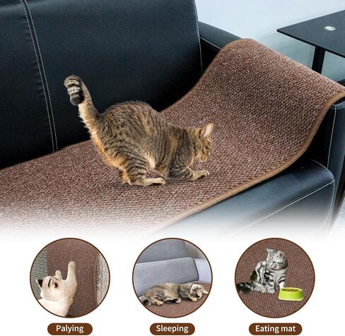 سجادة تسلق حائط سميكة كبيرة جدًا مقاس 71 بوصة × 15.7 بوصة، أثاث حائط متين للقطط مع 16 قطعة براغي، أداة خدش الحائط، واقي أريكة الأريكة، عمود خدش in Kuwait