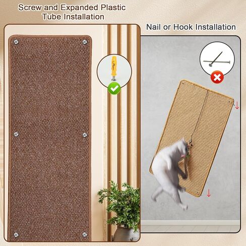 سجادة تسلق حائط سميكة كبيرة جدًا مقاس 71 بوصة × 15.7 بوصة، أثاث حائط متين للقطط مع 16 قطعة براغي، أداة خدش الحائط، واقي أريكة الأريكة، عمود خدش in Kuwait