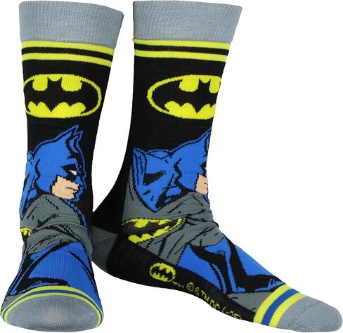 DC Comics Justice League Socks Batman Superman The Flash 5-Pair Mid-Rise Crew Sock Set (Fits Shoe Size 6-12) in Saudi Arabia
