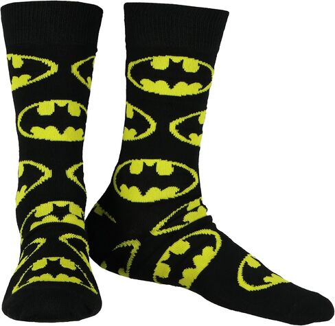 DC Comics Justice League Socks Batman Superman The Flash 5-Pair Mid-Rise Crew Sock Set (Fits Shoe Size 6-12) in Saudi Arabia