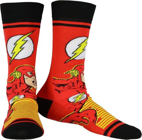 DC Comics Justice League Socks Batman Superman The Flash 5-Pair Mid-Rise Crew Sock Set (Fits Shoe Size 6-12) in Saudi Arabia
