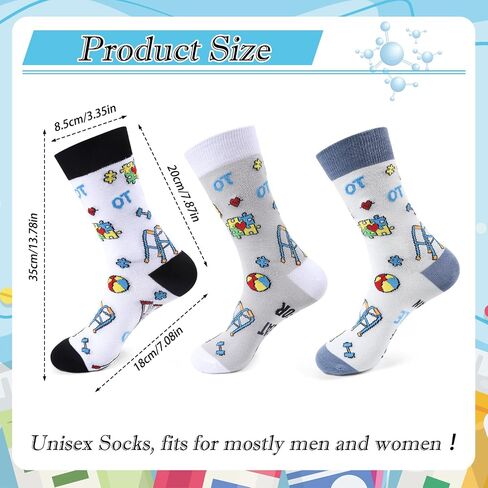 Occupational Therapy Gifts Socks - 3 Pairs Soft OT Themed Socks, Occupational Therapist Thank You Appreciation Birthday Graduation Thanksgiving Christimas OT Month Gift for Women Men in Saudi Arabia