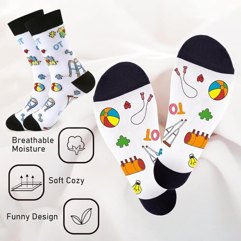 Occupational Therapy Gifts Socks - 3 Pairs Soft OT Themed Socks, Occupational Therapist Thank You Appreciation Birthday Graduation Thanksgiving Christimas OT Month Gift for Women Men in Saudi Arabia