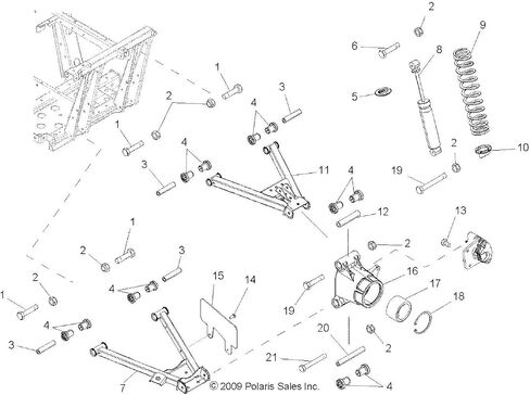 حامل حامل عجلات Polaris Ranger ، اليسار ، متوافق مع نماذج Polaris لتناسب مثالي ، الجزء الأصلي OEM 5136544 ، Qty 1 in Saudi Arabia