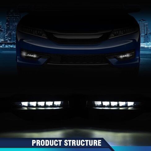 مصباح الضباب الأمامي Pit66 الأمامي ، متوافق مع 2016-2017 Honda Accord Sedan 2Pack LED LED LED Front Pumper Lamps+Wiring+Switch 33900T2AA21 إكسسوارات مصباح الضباب ، Faros Antiniebla in Kuwait