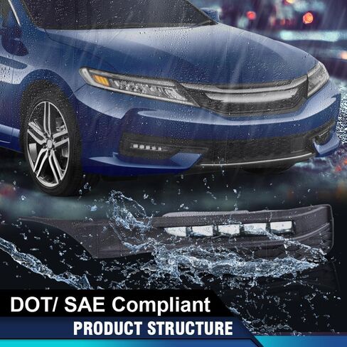مصباح الضباب الأمامي Pit66 الأمامي ، متوافق مع 2016-2017 Honda Accord Sedan 2Pack LED LED LED Front Pumper Lamps+Wiring+Switch 33900T2AA21 إكسسوارات مصباح الضباب ، Faros Antiniebla in Kuwait