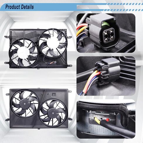 Radiator Cooling Fan Compatible with 2007 2008 2009 2010 2011 2012 2013 2014 2015 Edge MKX, Radiator Fan Replacement for 621392 7T4Z8C607A CT4Z8C607B in Kuwait