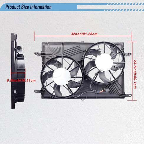 Radiator Cooling Fan Compatible with 2007 2008 2009 2010 2011 2012 2013 2014 2015 Edge MKX, Radiator Fan Replacement for 621392 7T4Z8C607A CT4Z8C607B in Kuwait
