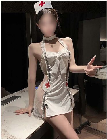 MLAFE Sexy Nurse Cosplay Outfit for Women, Roleplay Costume Lingerie Set with Headpiece & Stockings One Size (88-140 lbs) in Saudi Arabia