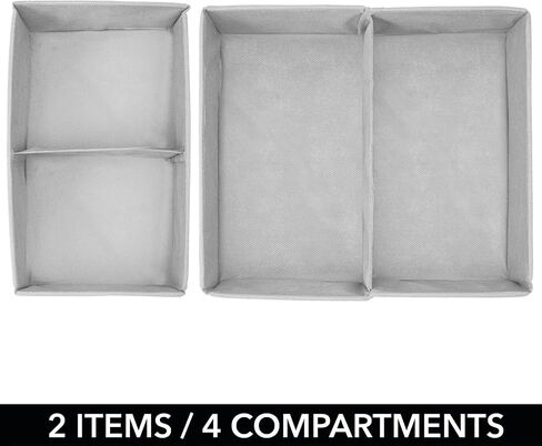 mDesign Fabric Drawer Organizer Bins, Kids/Baby Nursery Dresser, Closet, Shelf, Playroom Organization, Hold Clothes, Toys, Diapers, Bibs, Blankets, Set of 2, 4 Pack, Pink/White Polka Dot in Saudi Arabia