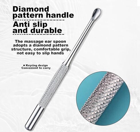 Ear Wax Removal kit, 5 Pcs Stainless Metal Earwax Removal Tool for Adults with Ear Spoon & Spiral Spring, Ear Cleaning Reusable in Kuwait