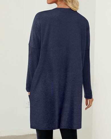 KISSMODA Womens Casual Tunic Tops for Leggings Long Sleeve Fall Shirts with Pockets in Saudi Arabia