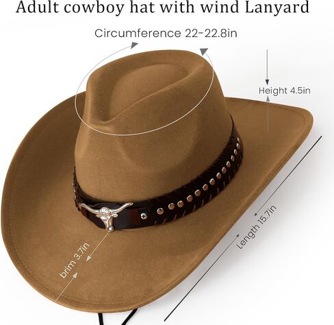 Wildarms Cowboy Hat with Bandana - Adjustable Wide Brim Western Hat for Men & Women,Costume Accessories for Rodeo & Halloween in Saudi Arabia