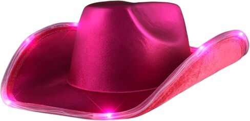 تضيء اللامعة الساتان اللامع للفضاء رعاة البقر قبعة Viva Pink Magenta in Kuwait
