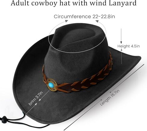 Wildarms Cowboy Hat with Bandana - Adjustable Wide Brim Western Hat for Men & Women,Costume Accessories for Rodeo & Halloween in Kuwait
