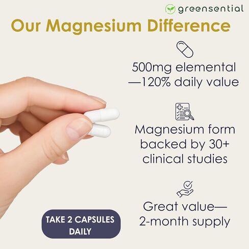 Magnesium Complex with Aquamin™ | 2-Month Supply | 500mg of Magnesium Glycinate, Citrate, Malate, Oxide & More to Support Stress Relief, Sleep, Muscles & Heart* | High Absorption |120 ct in Saudi Arabia