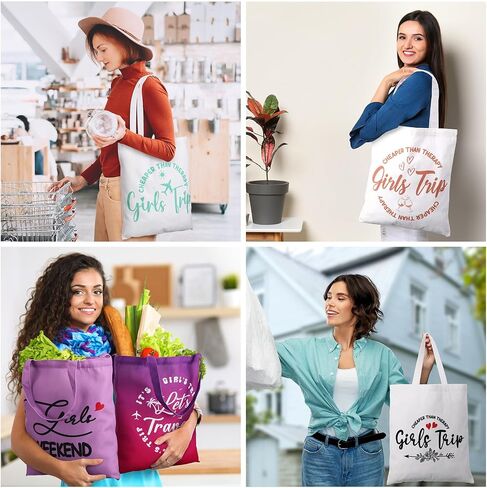 12 Pcs Girls Weekend Trip Bags Friend Trip Gifts Favors for Women 2025 Canvas Tote Girls Weekend Beach Bags Friendship Travel Favors for Bestie Female Bachelorette Galentines Day in Saudi Arabia