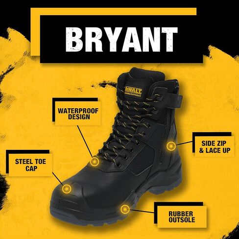 DEWALT Bryant Men's Waterproof, Side Zip, Steel Toe, Safety Work Boot in Saudi Arabia