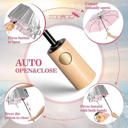 ZOMAKE UV Umbrella for Sun Protection UPF 50+,43 Inch Travel Compact Sun Umbrellas UV Blocking Small Auto Open Portable for Walking in Saudi Arabia